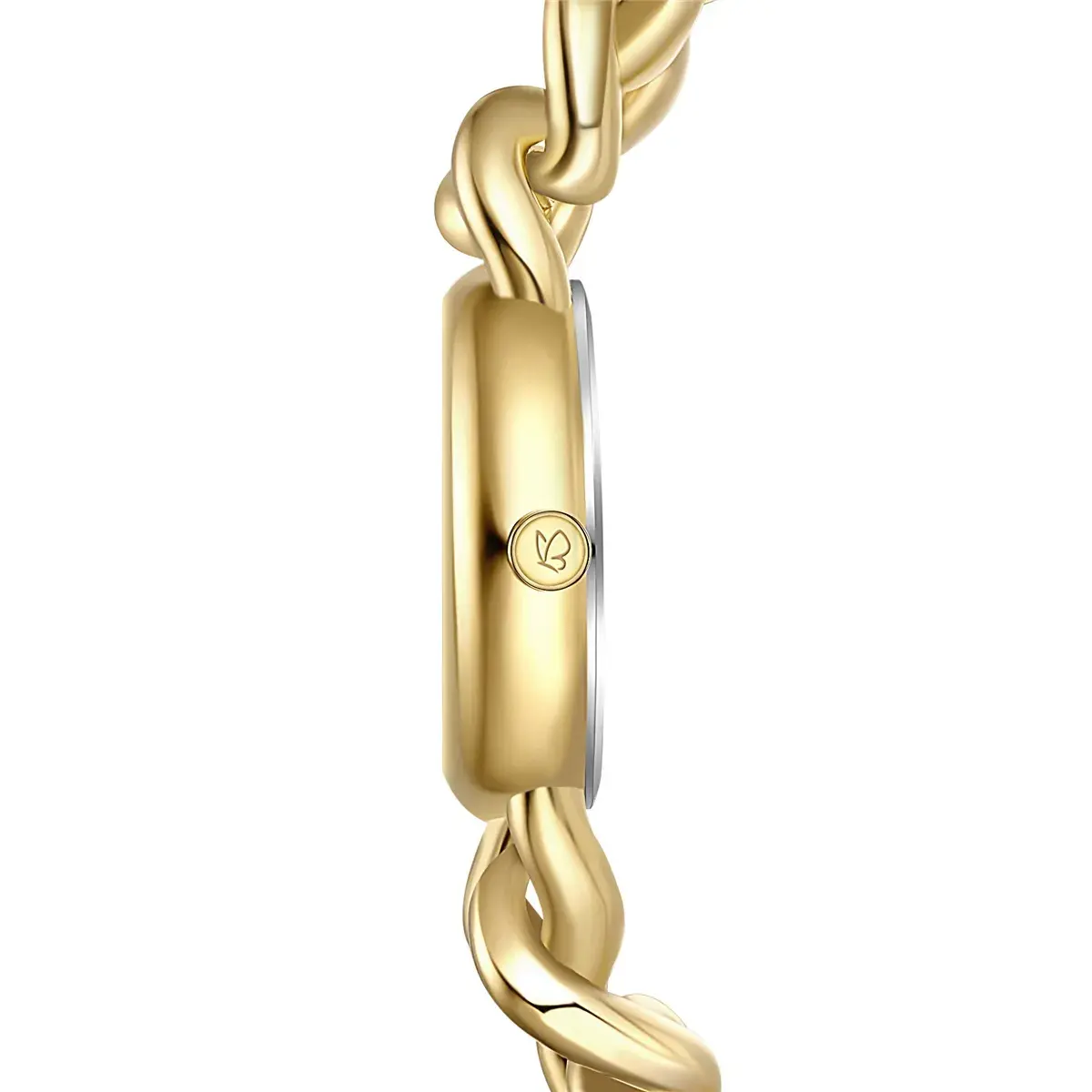 Goldfarbene Metalllegierung Kettenuhr