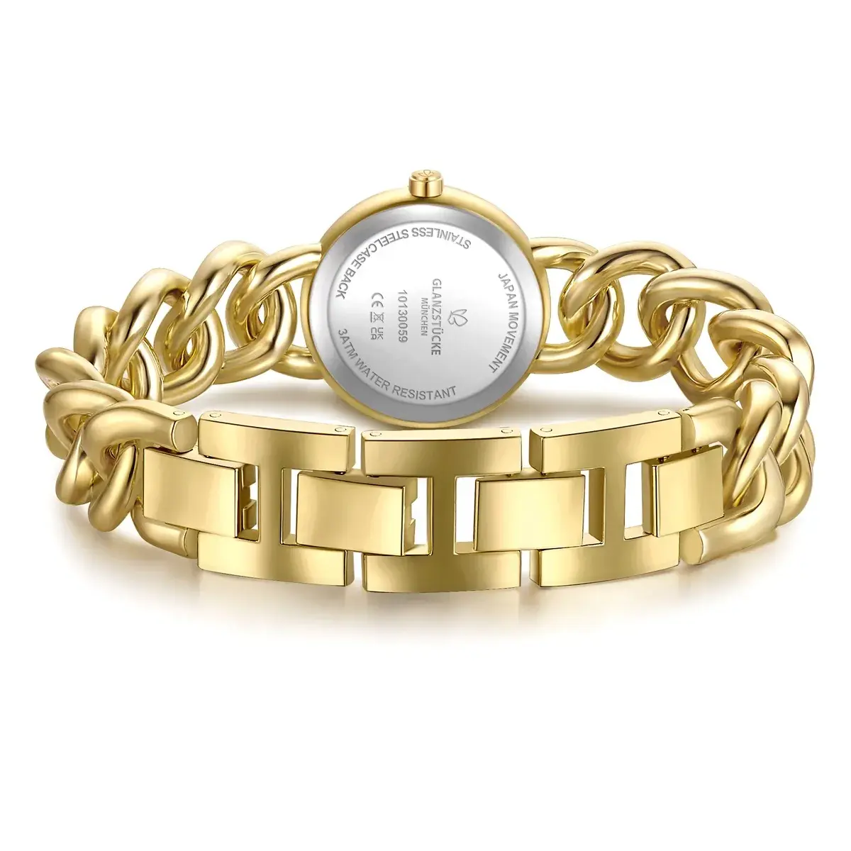 Goldfarbene Metalllegierung Kettenuhr