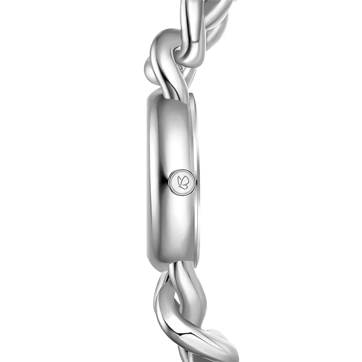 Silberne Damen-Armbanduhr mit Kettengliederarmband