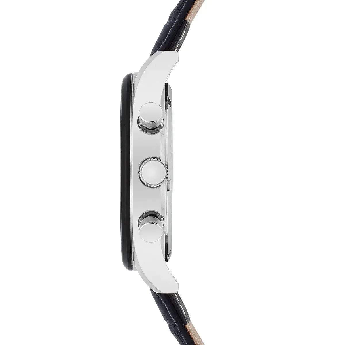 Herren Chronograph Uhr schwarzes Lederarmband