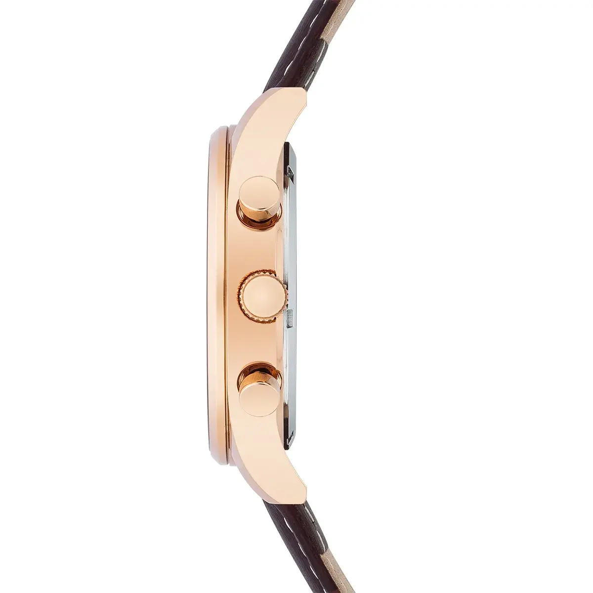 Herren Chronograph Uhr mit braunem Lederarmband