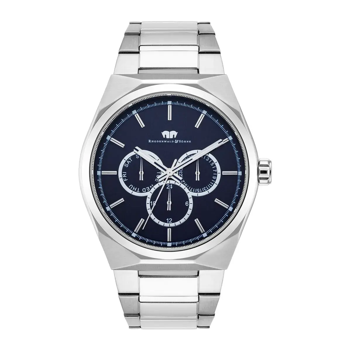 Multifunktionale Herrenuhr Edelstahl Silber