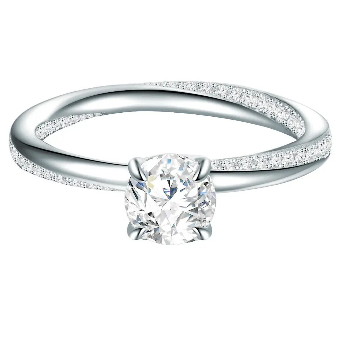 Eleganter Sterling Silber Zirkonia Ring