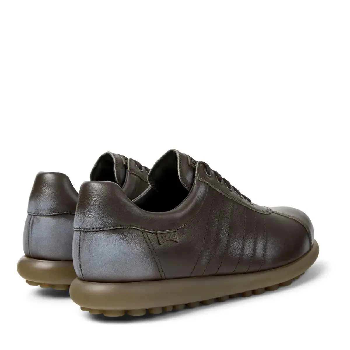 Leder-Sneaker mit runder Spitze