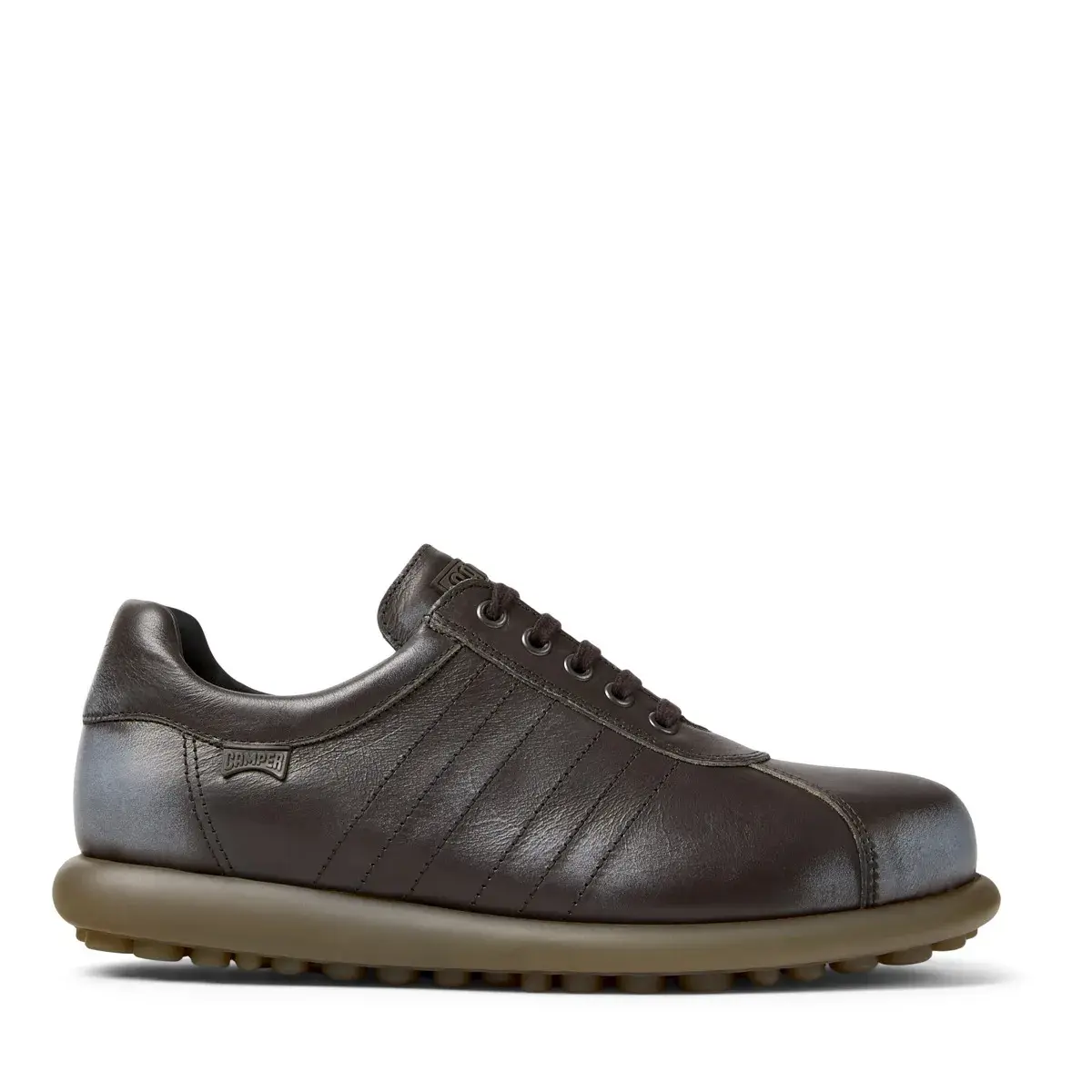 Leder-Sneaker mit runder Spitze