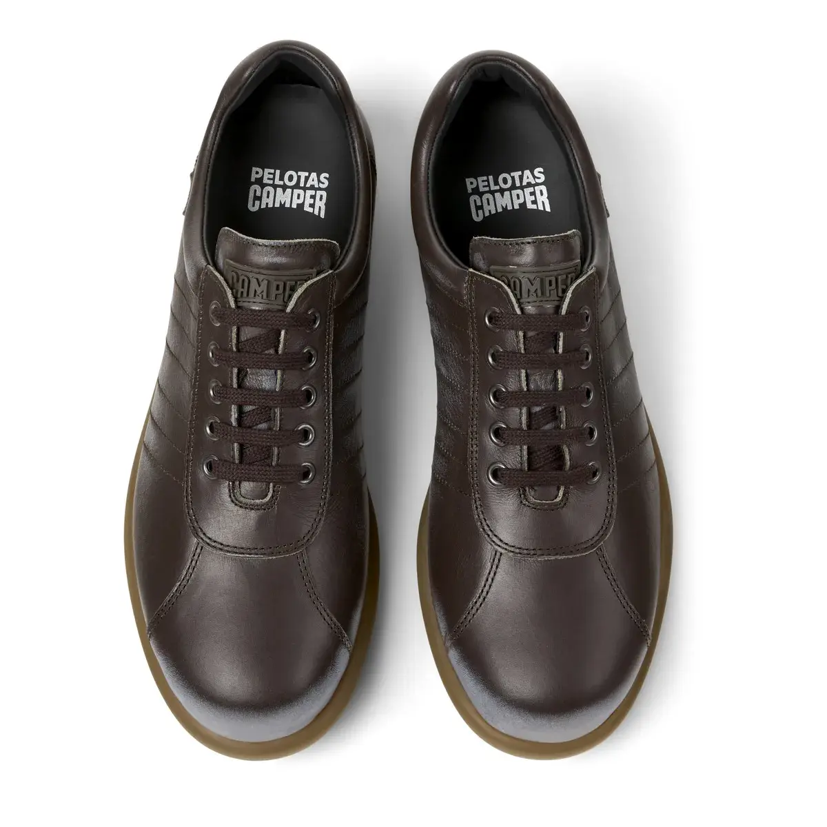 Leder-Sneaker mit runder Spitze