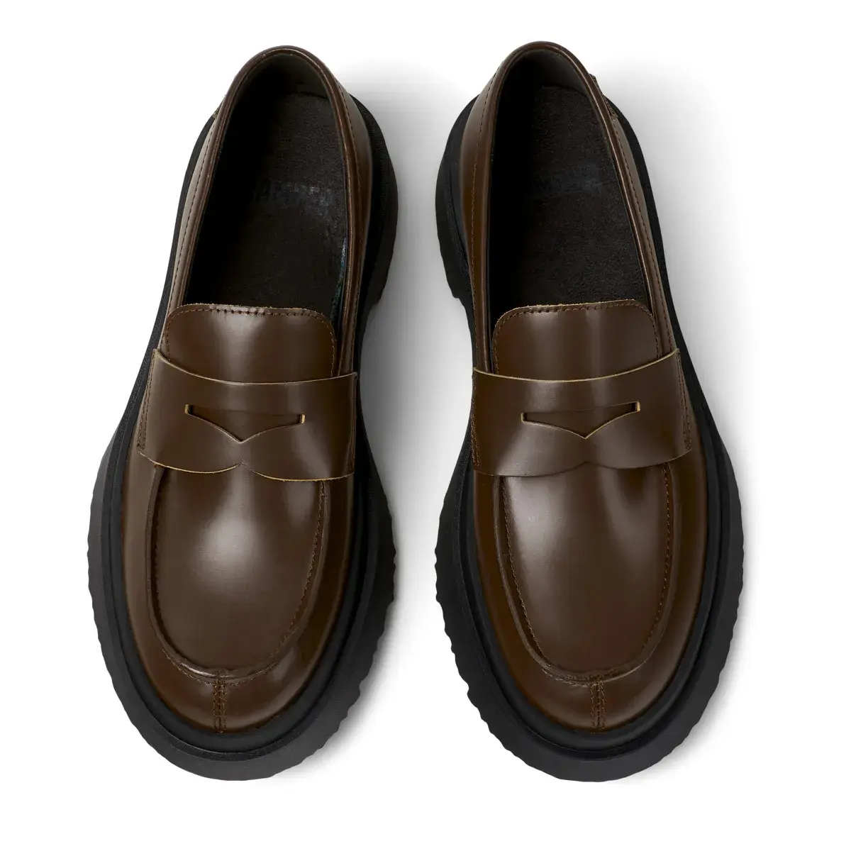 Klassische Leder Loafer mit Plateausohle