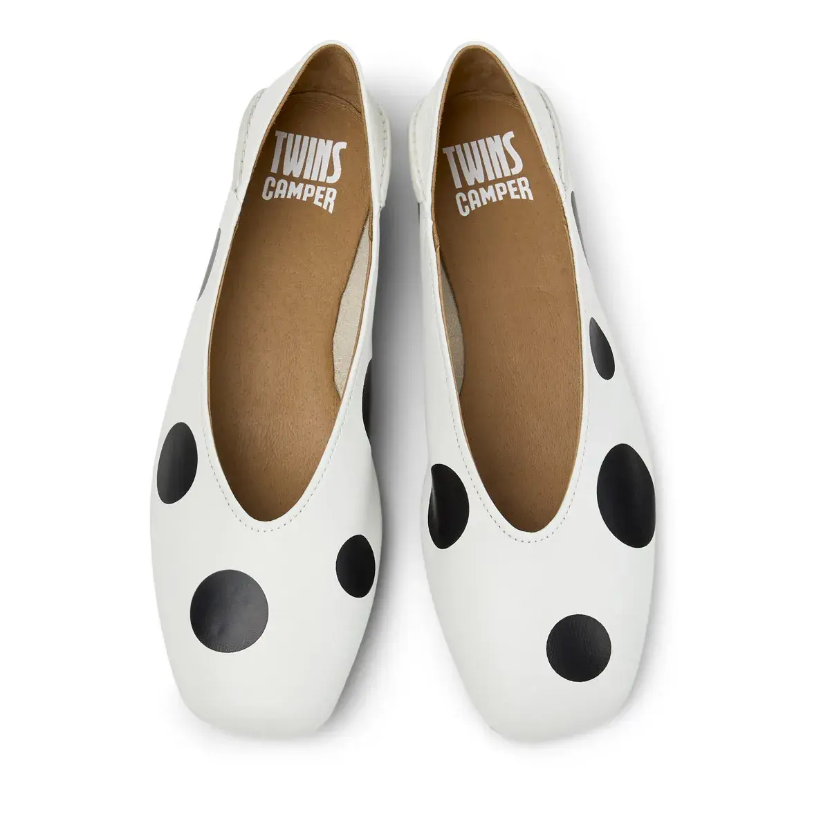 Ballerinas aus Leder mit Polka-Dots