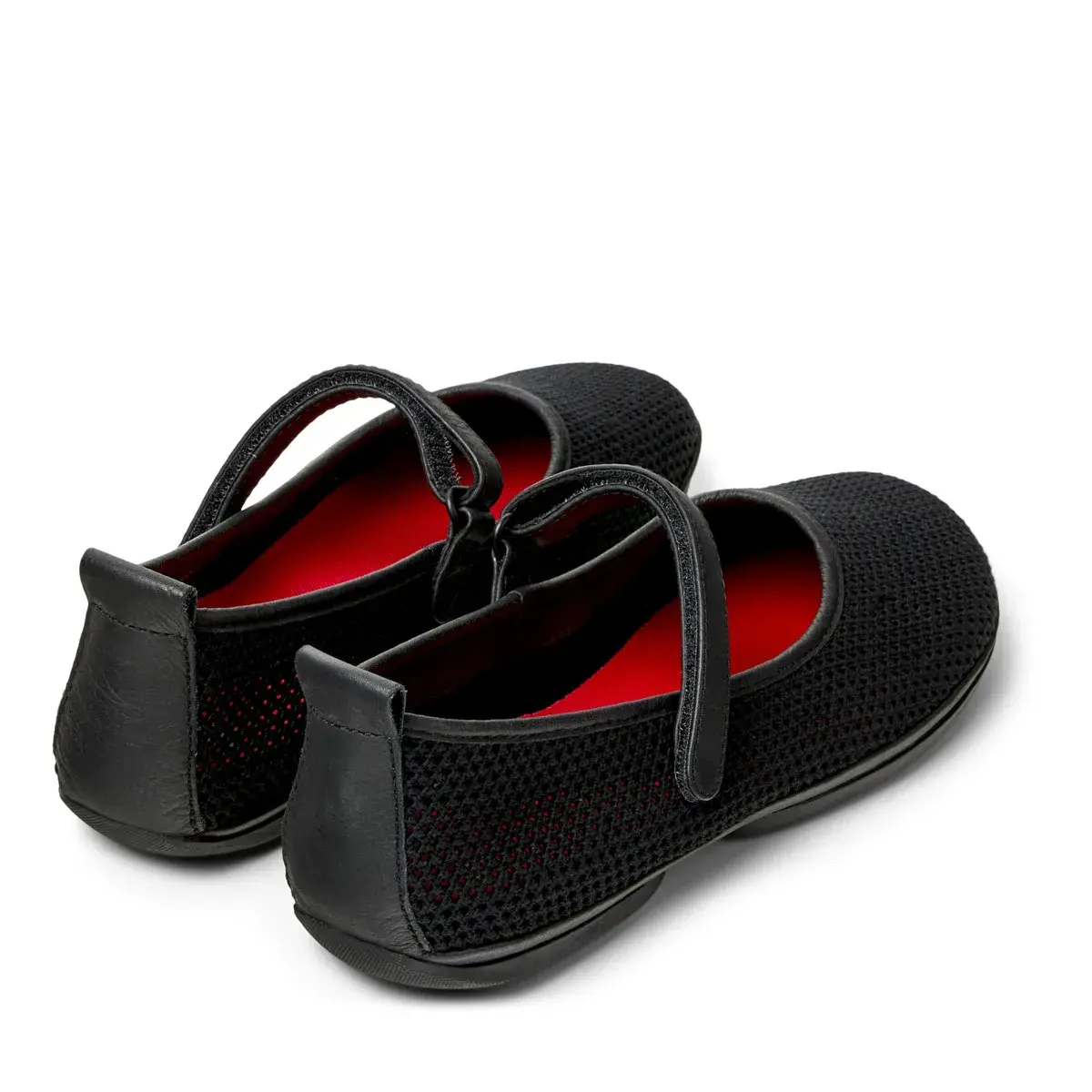 Schwarze Mesh Mary Jane Ballerinas
