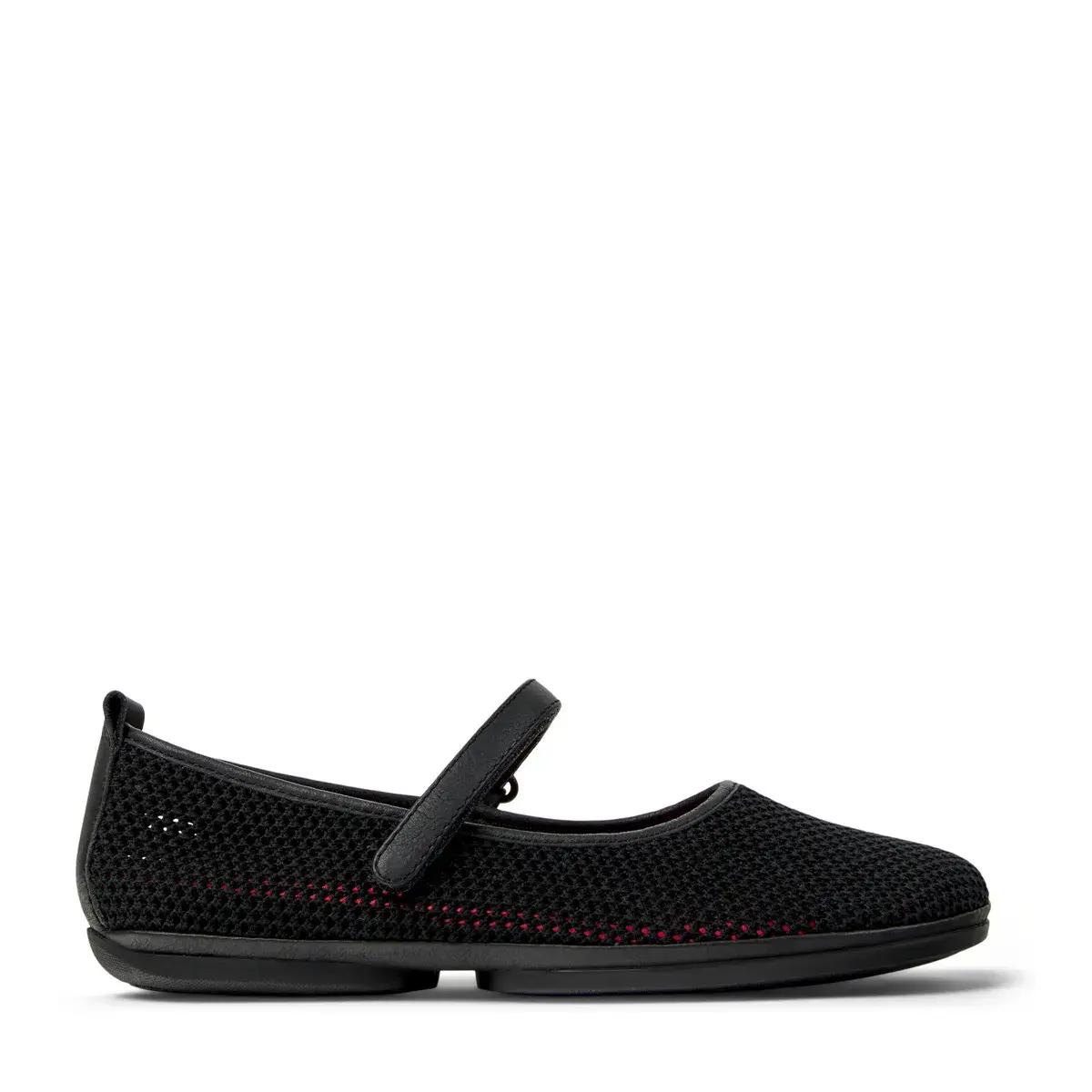 Schwarze Mesh Mary Jane Ballerinas