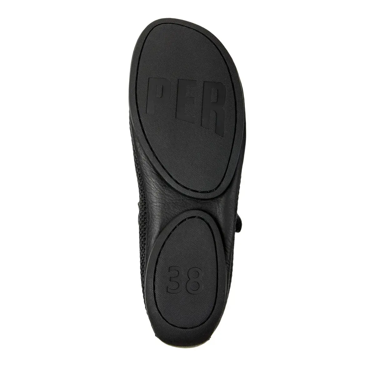Schwarze Mesh Mary Jane Ballerinas