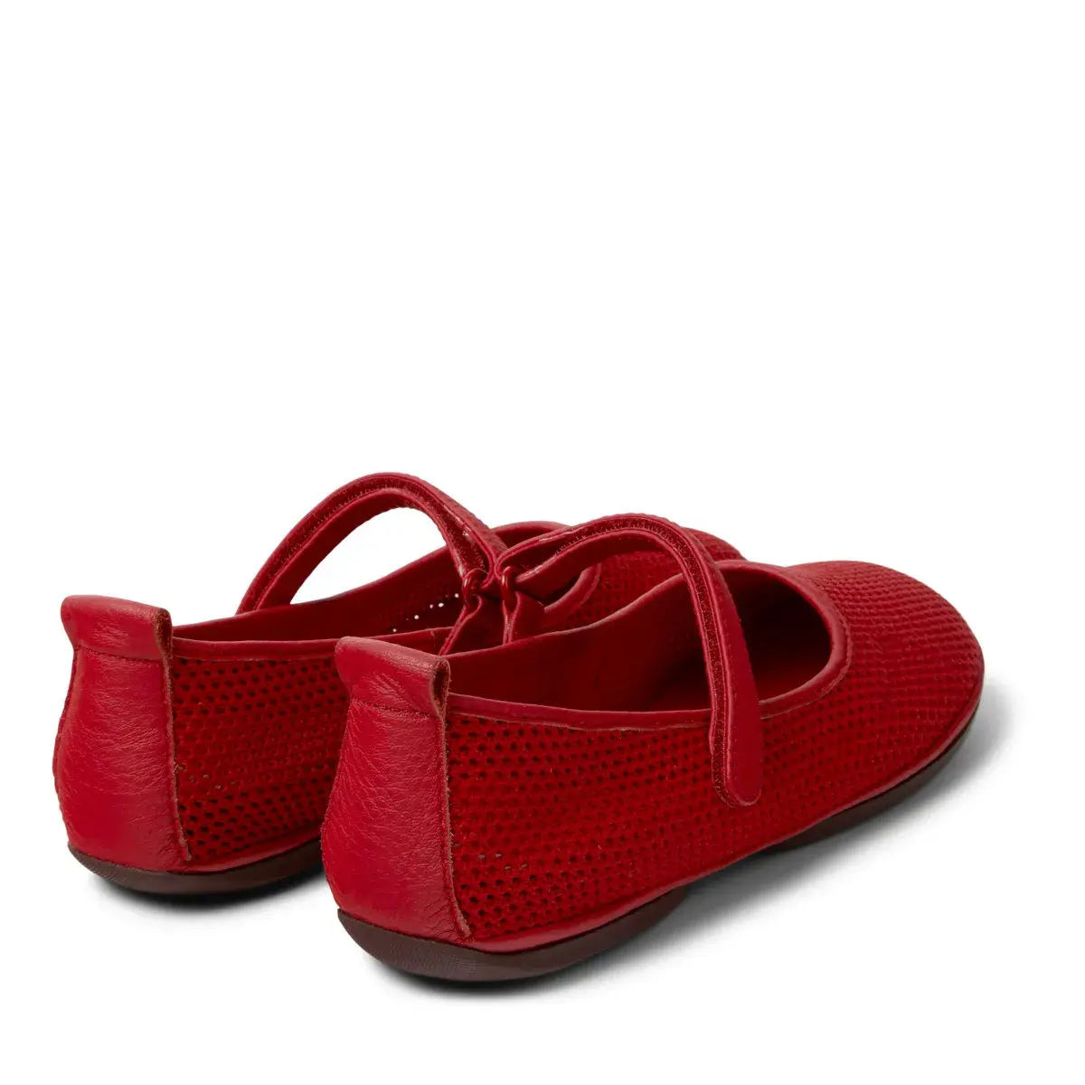 Perforierte rote Mary Jane Ballerinas
