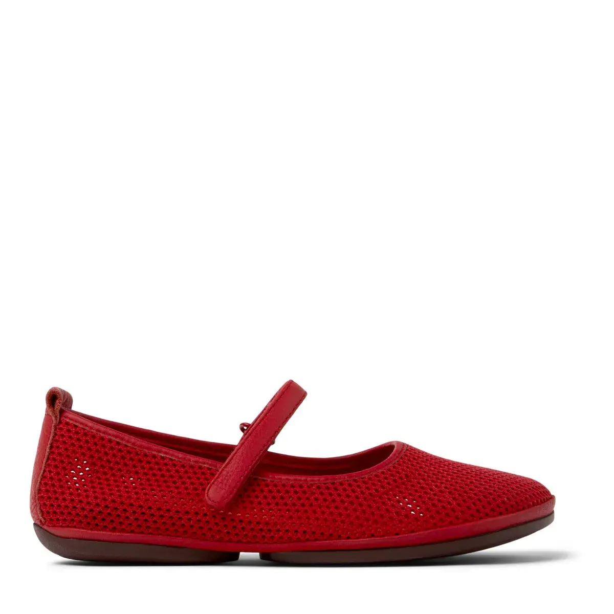 Perforierte rote Mary Jane Ballerinas