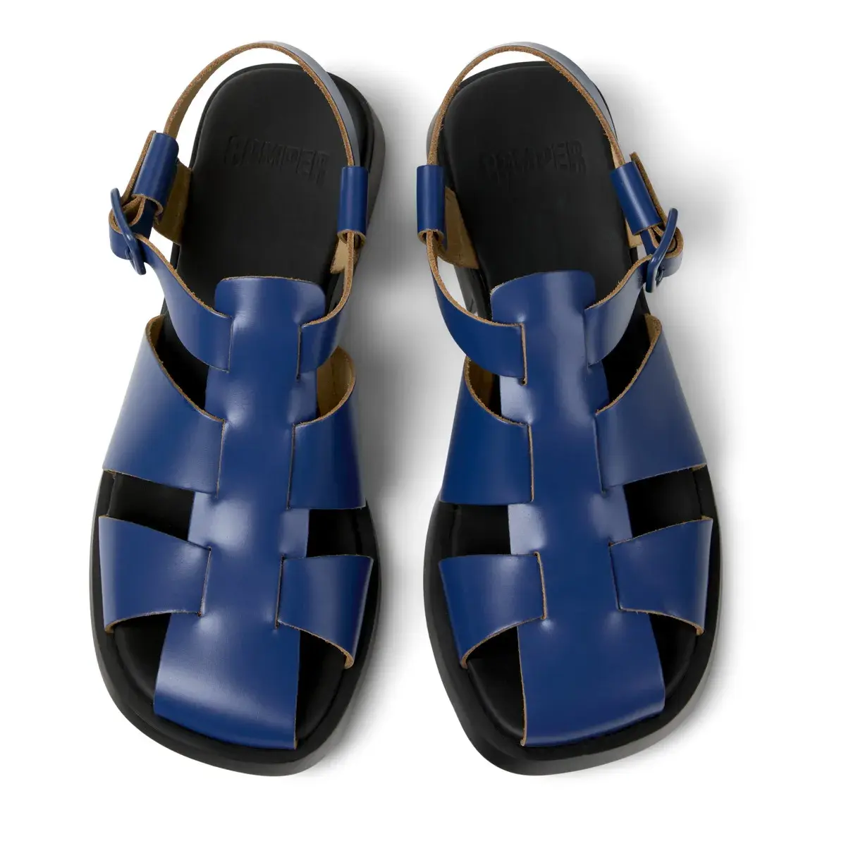 Blaue Fischer-Sandalen aus Leder