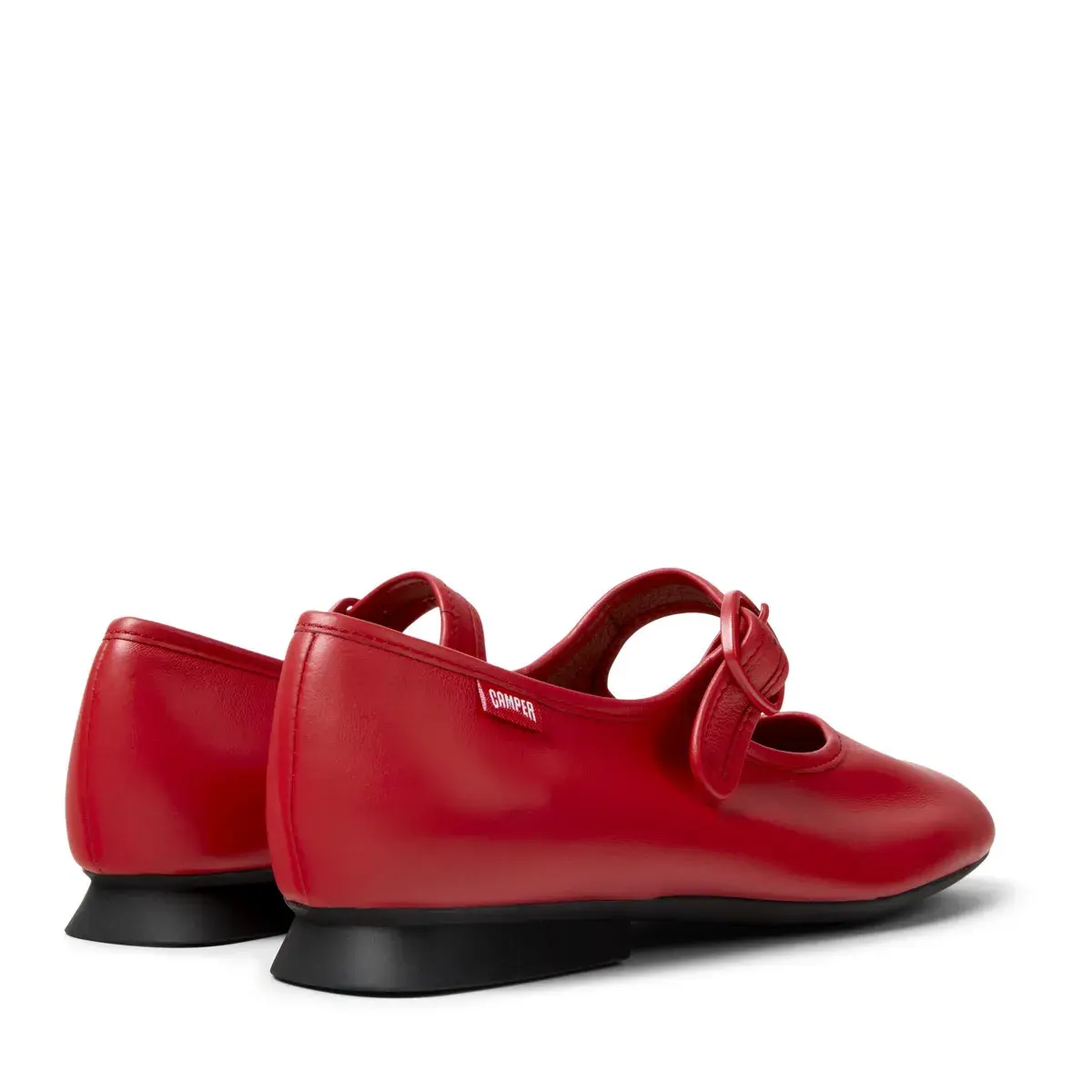 Rote Mary Jane Ballerinas aus Leder