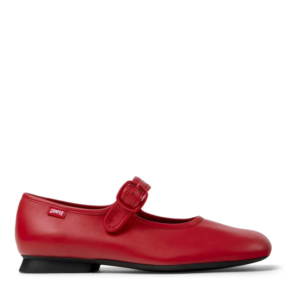Rote Mary Jane Ballerinas aus Leder