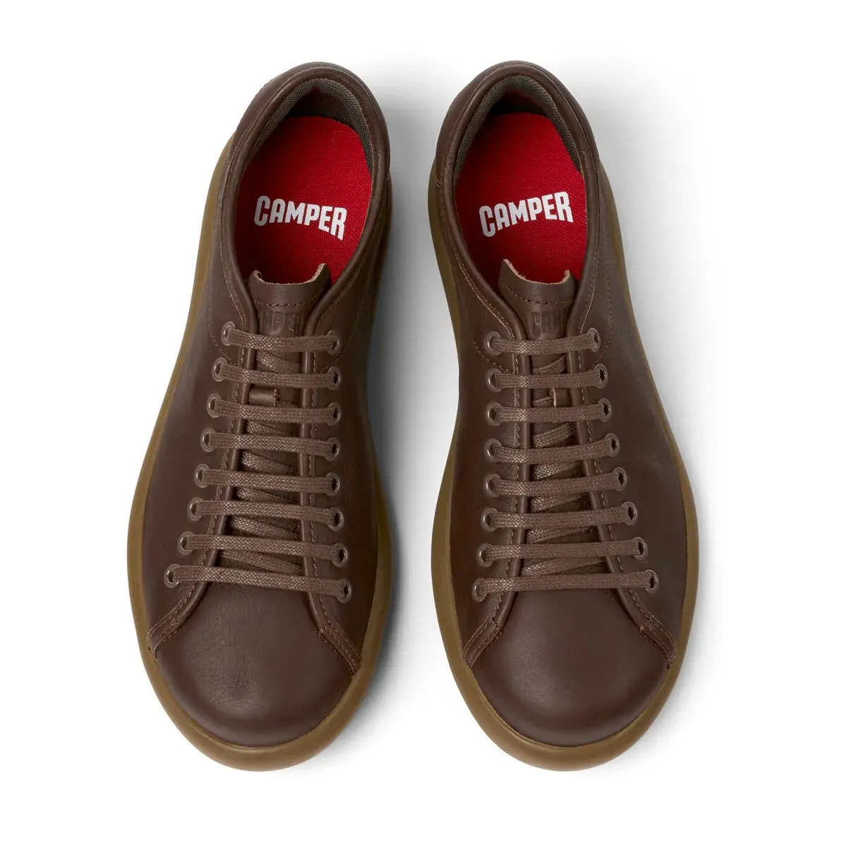 Braune Leder Low-Top Sneakers