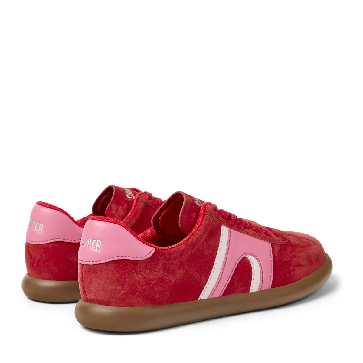 Roter Wildleder Low-Top Freizeit Sneaker