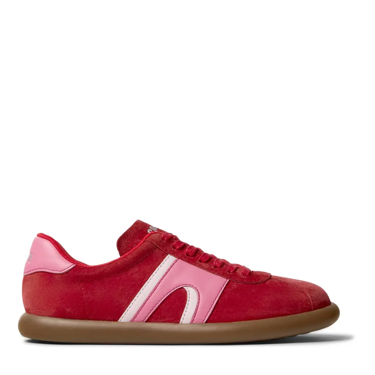 Roter Wildleder Low-Top Freizeit Sneaker