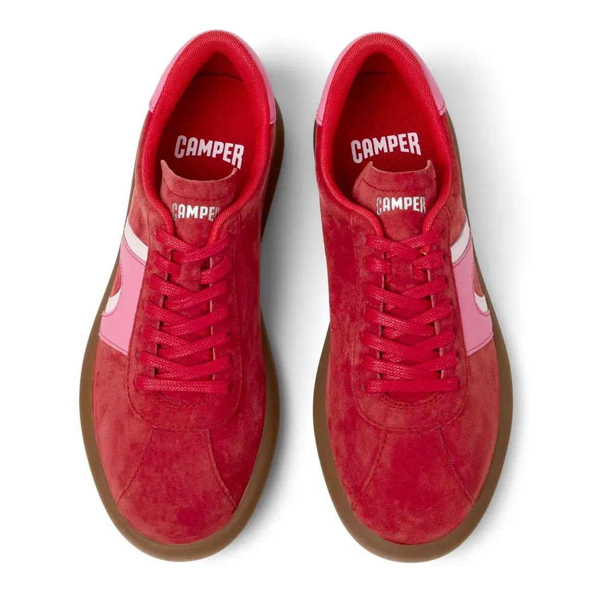 Roter Wildleder Low-Top Freizeit Sneaker