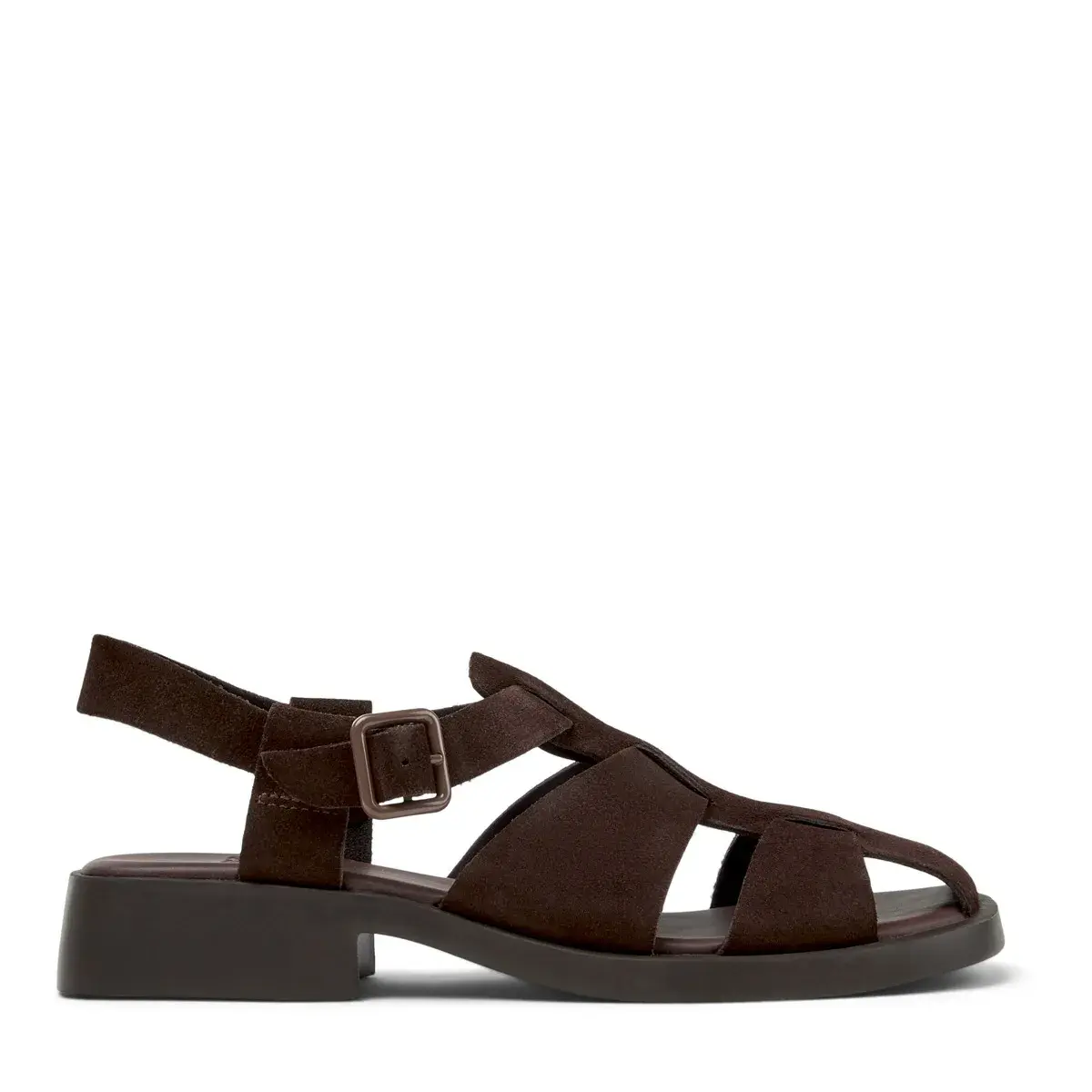 Braune Wildleder Fischer-Plateausandalen