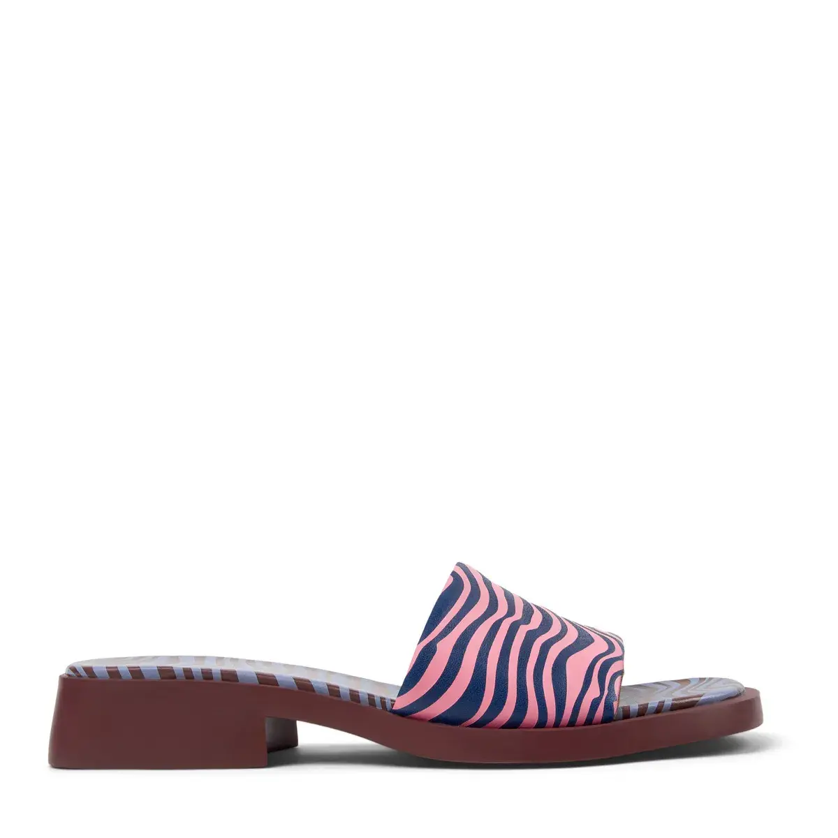 Gestreifte Plateausandalen