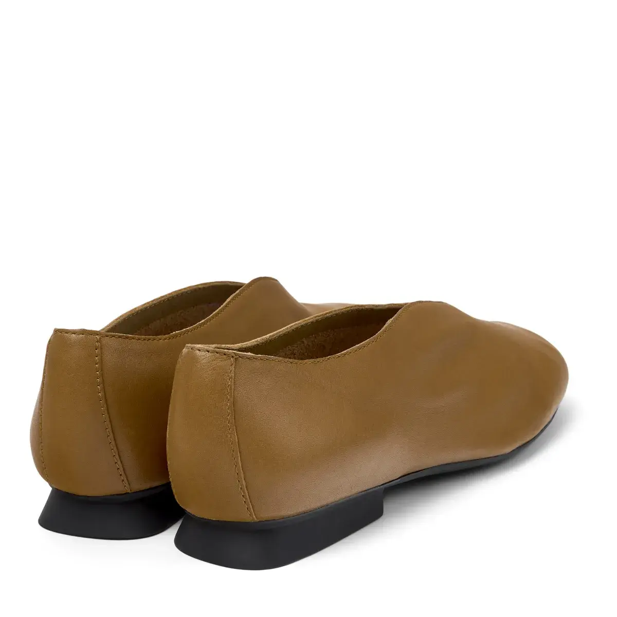 Moderne V-Ausschnitt Leder Ballerinas