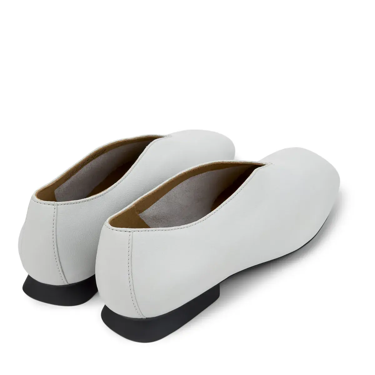 Moderne V-Ausschnitt Leder Ballerinas