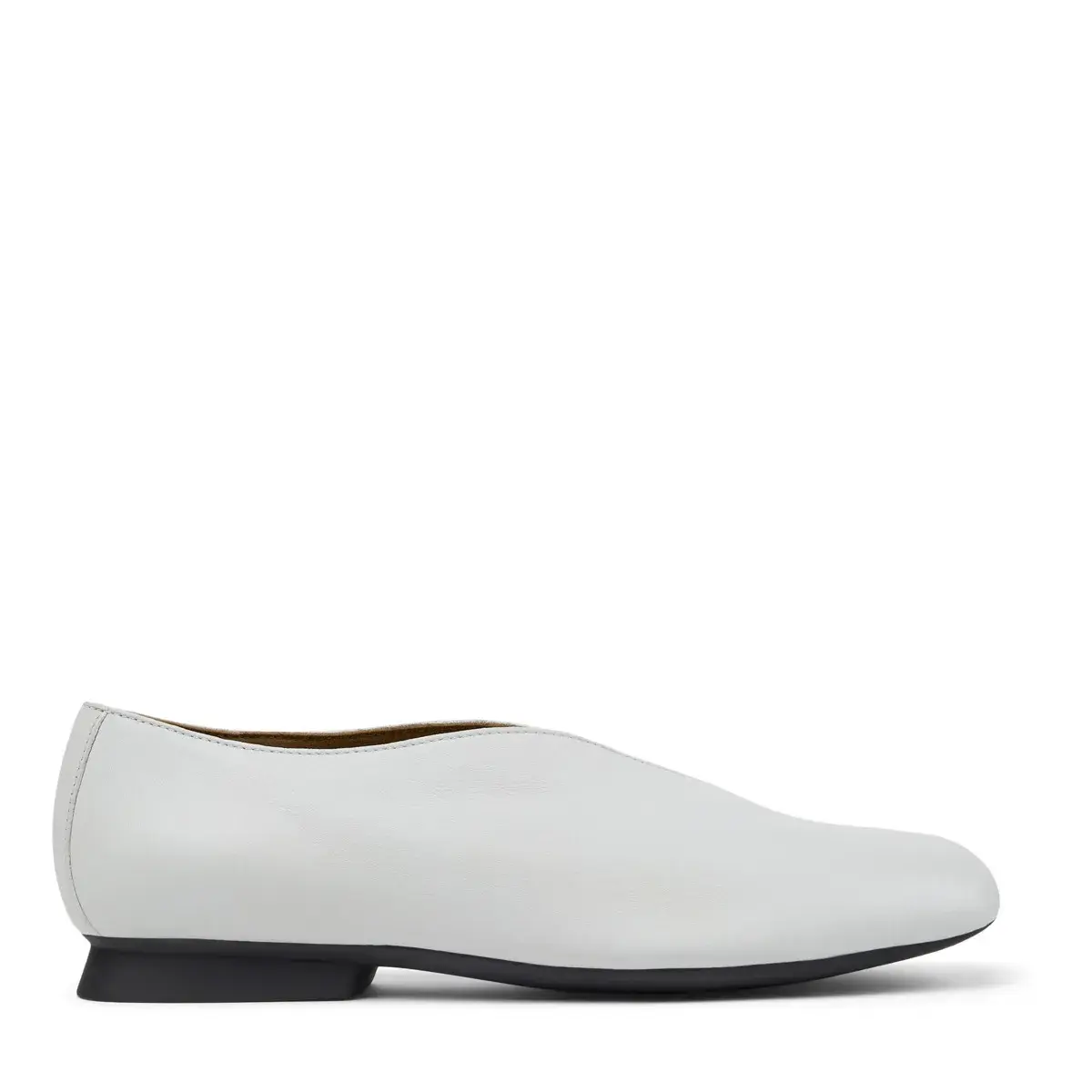 Moderne V-Ausschnitt Leder Ballerinas