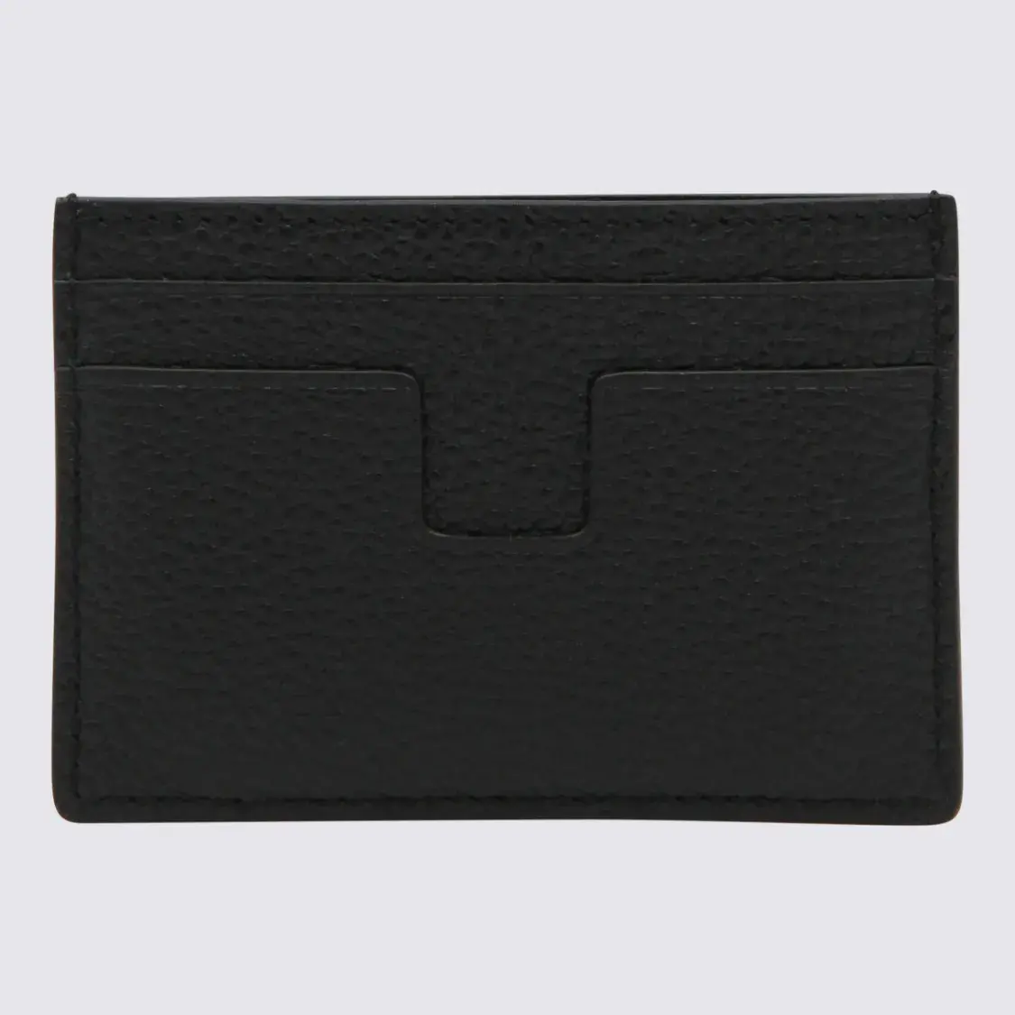 Eleganter Kartenhalter aus schwarzem Leder
