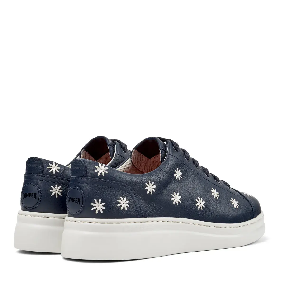 Blaue Leder-Sneakers