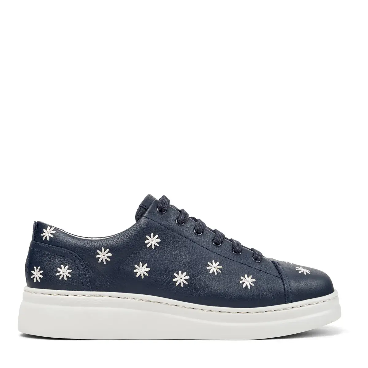 Blaue Leder-Sneakers
