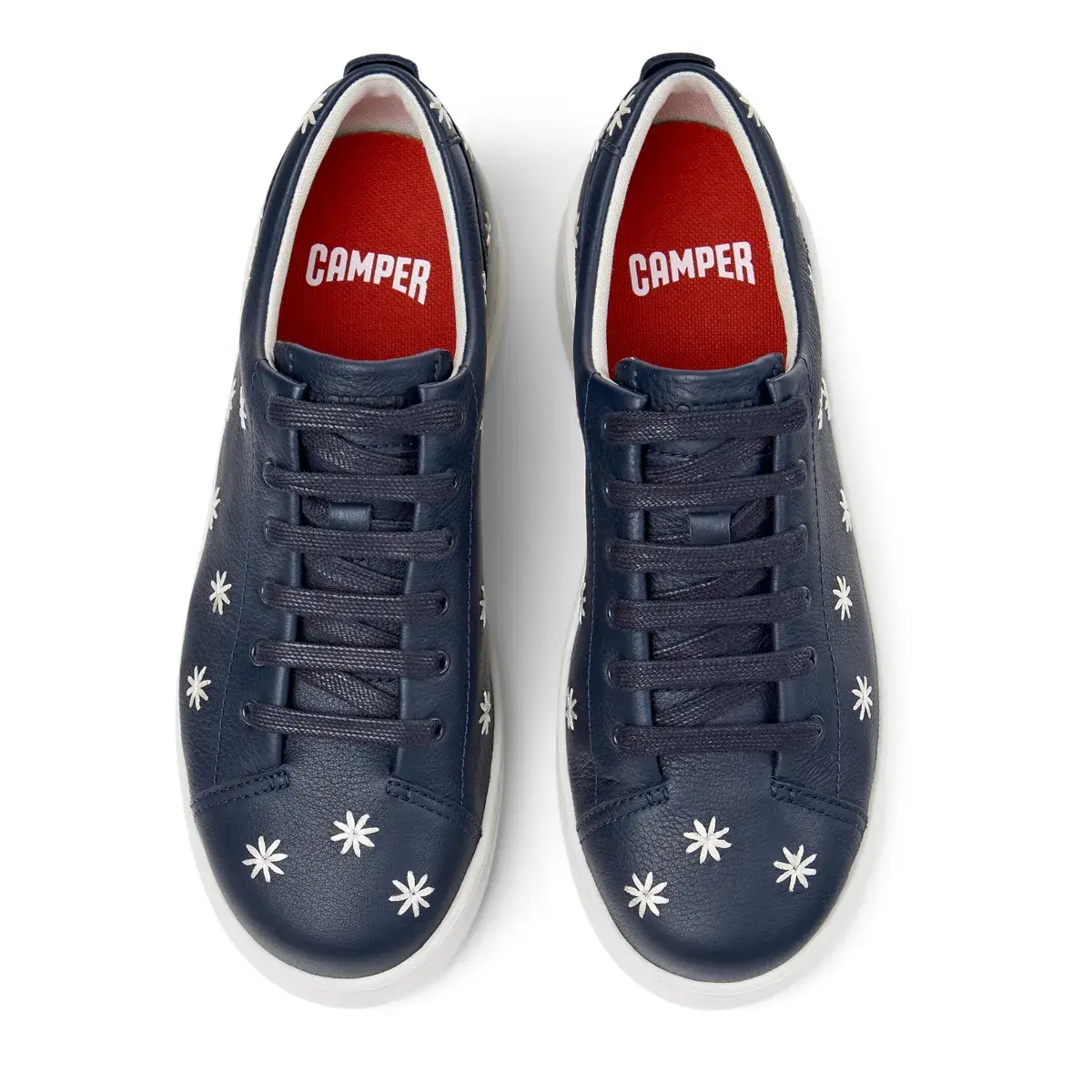 Blaue Leder-Sneakers