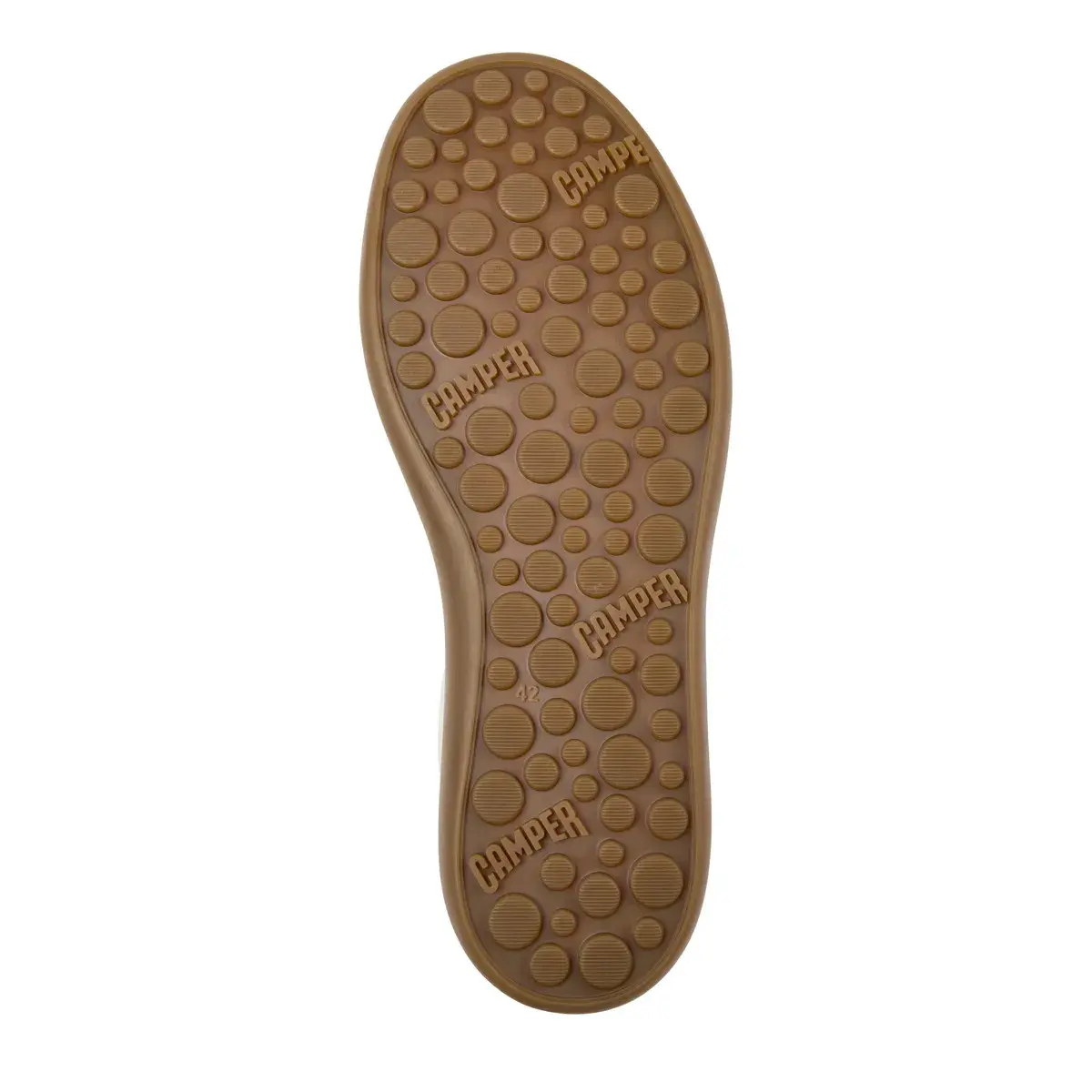 Cremefarbener Low-Top-Sneaker aus Leder