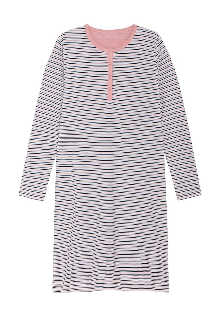 Gestreiftes Langarm-Nachthemd