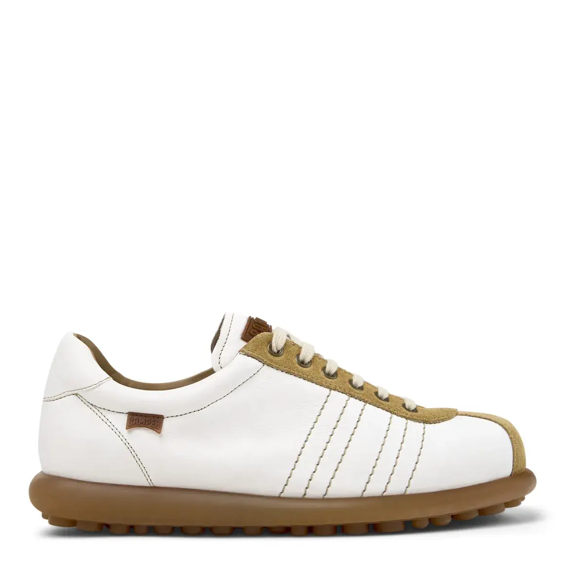 Weißer Leder Low-Top Sneaker