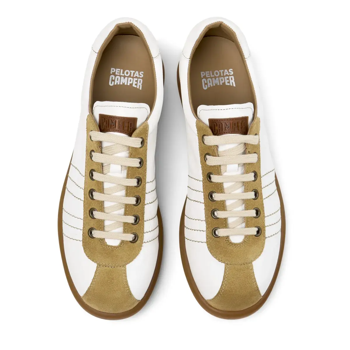 Weißer Leder Low-Top Sneaker