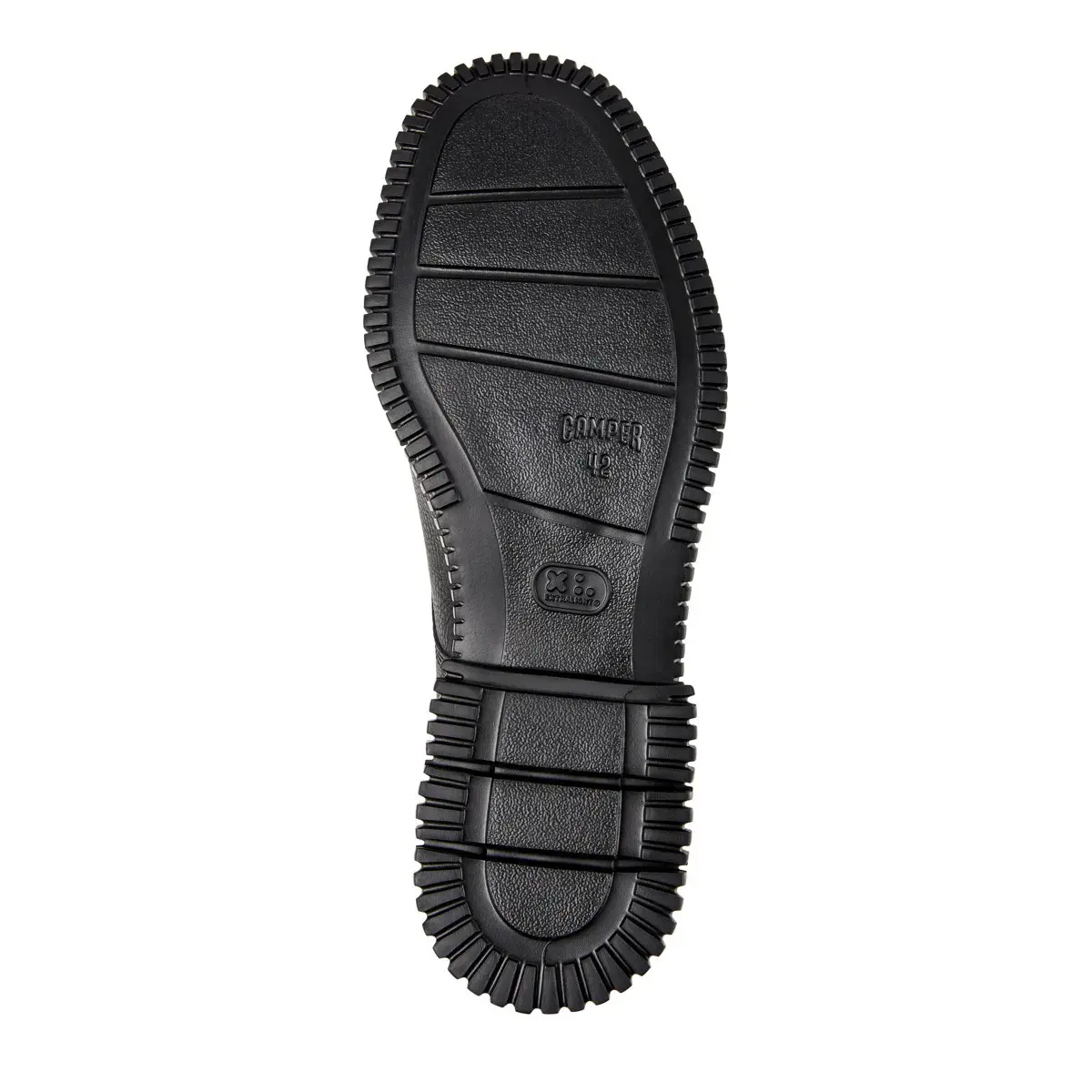 Schwarzer Derby-Schnürschuh aus Leder mit Profilsohle