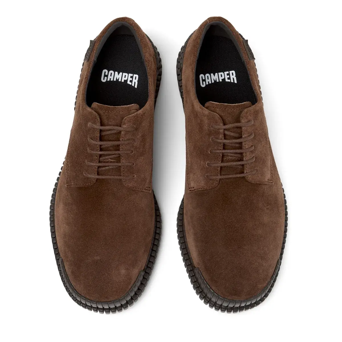 Braune Derby Schuhe aus Wildleder