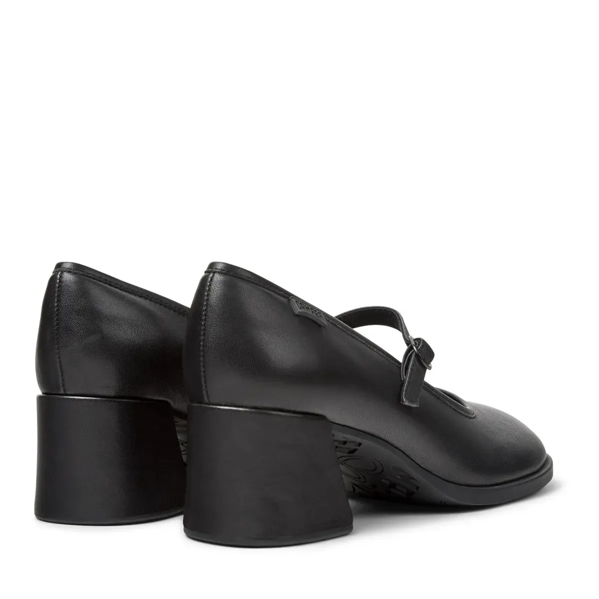 Eleganter schwarzer Mary Jane Absatzschuh aus Leder