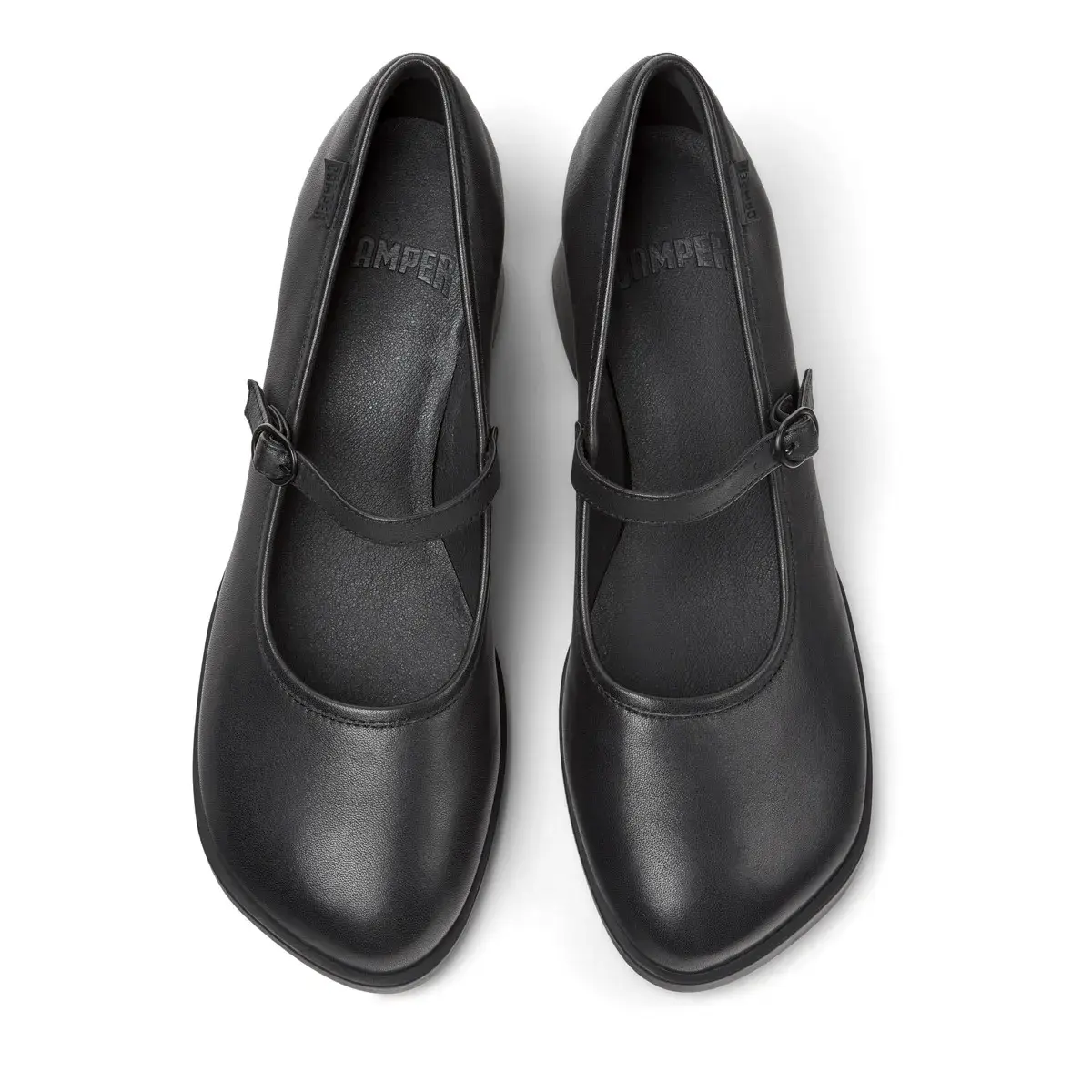 Eleganter schwarzer Mary Jane Absatzschuh aus Leder