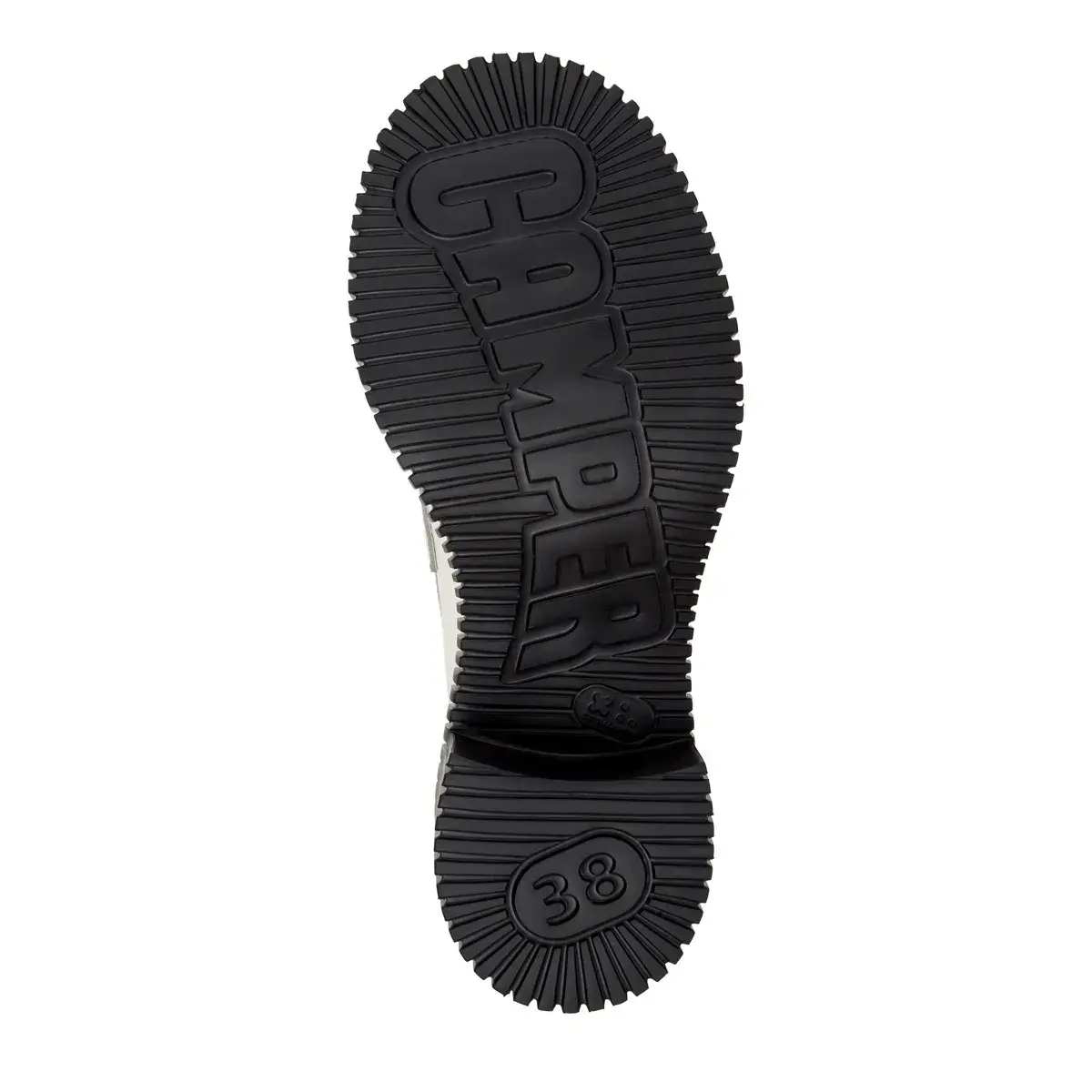 Schwarz-weiße Loafer mit klobigem Absatz