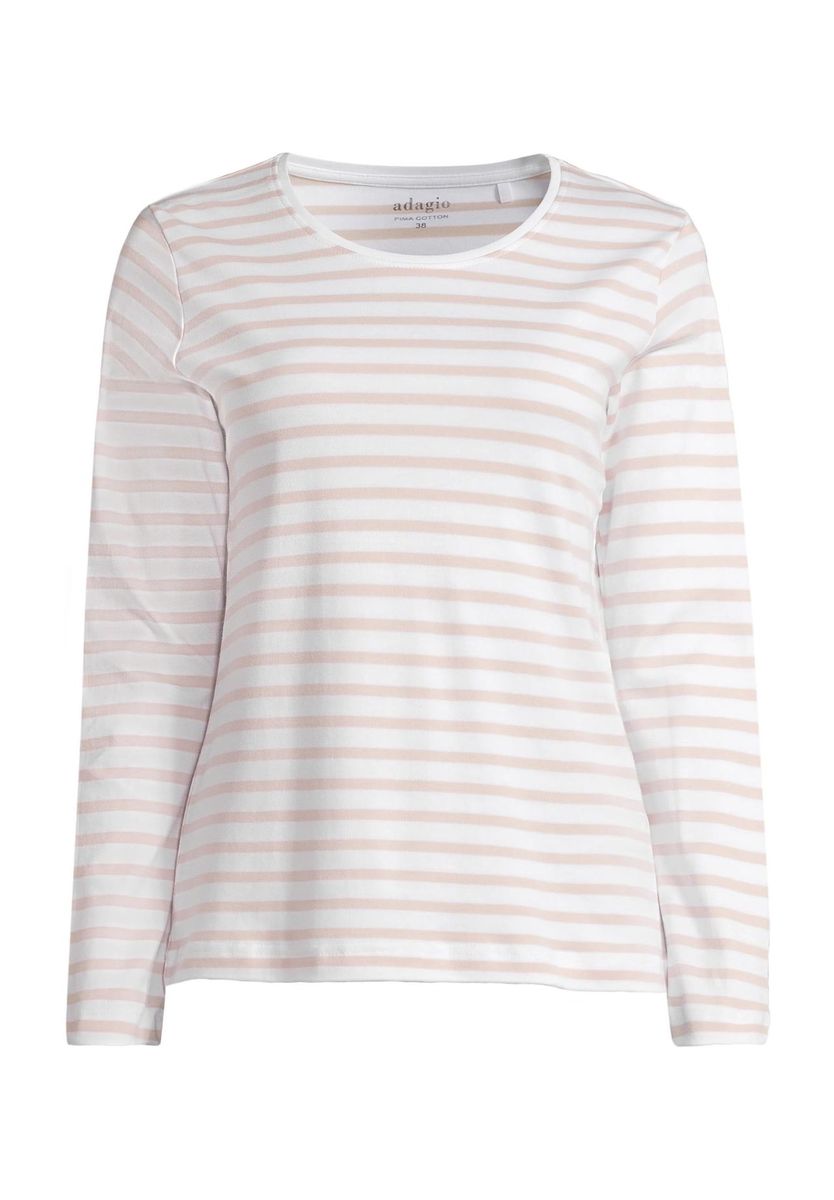 Gestreiftes Langarm Baumwoll-Oberteil