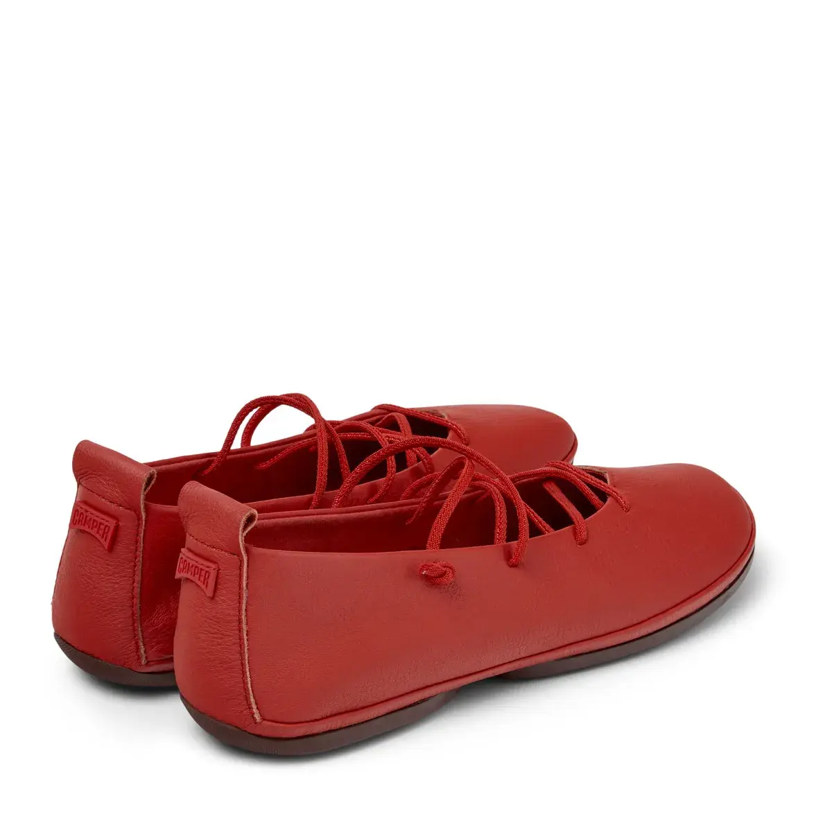 Rote Leder Ballerinas Right Nina