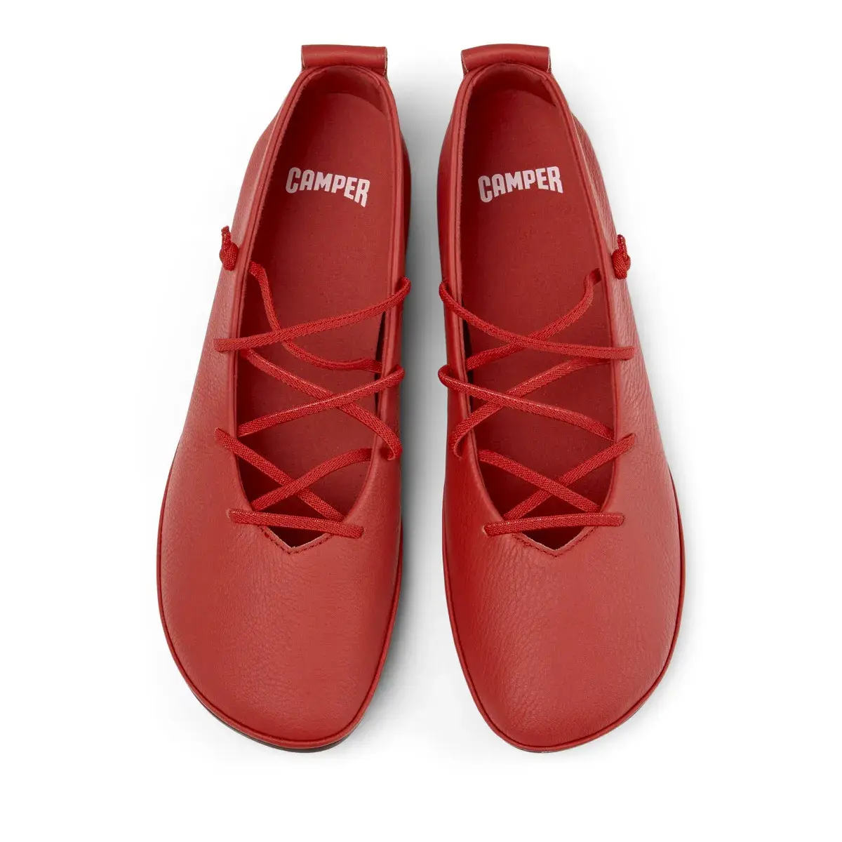 Rote Leder Ballerinas Right Nina