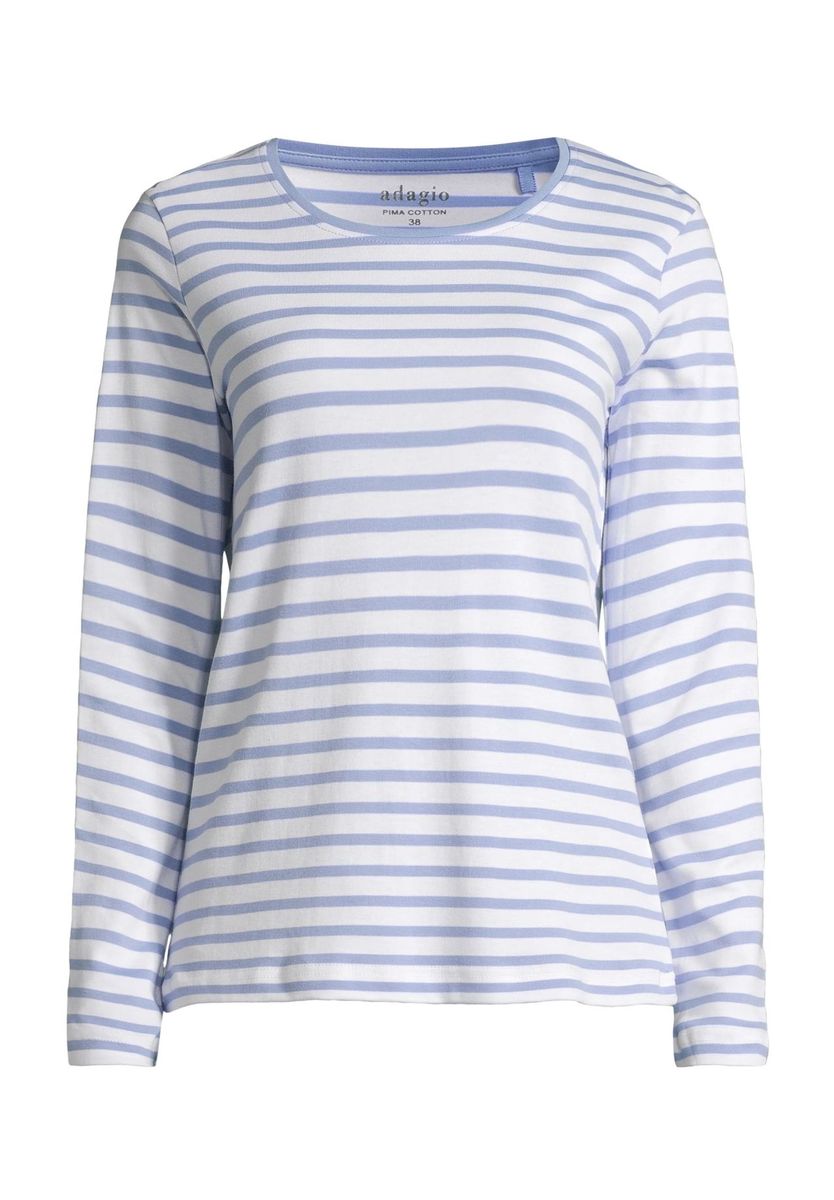 Gestreiftes Baumwoll-Langarmshirt