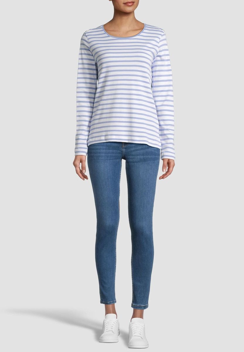 Gestreiftes Baumwoll-Langarmshirt