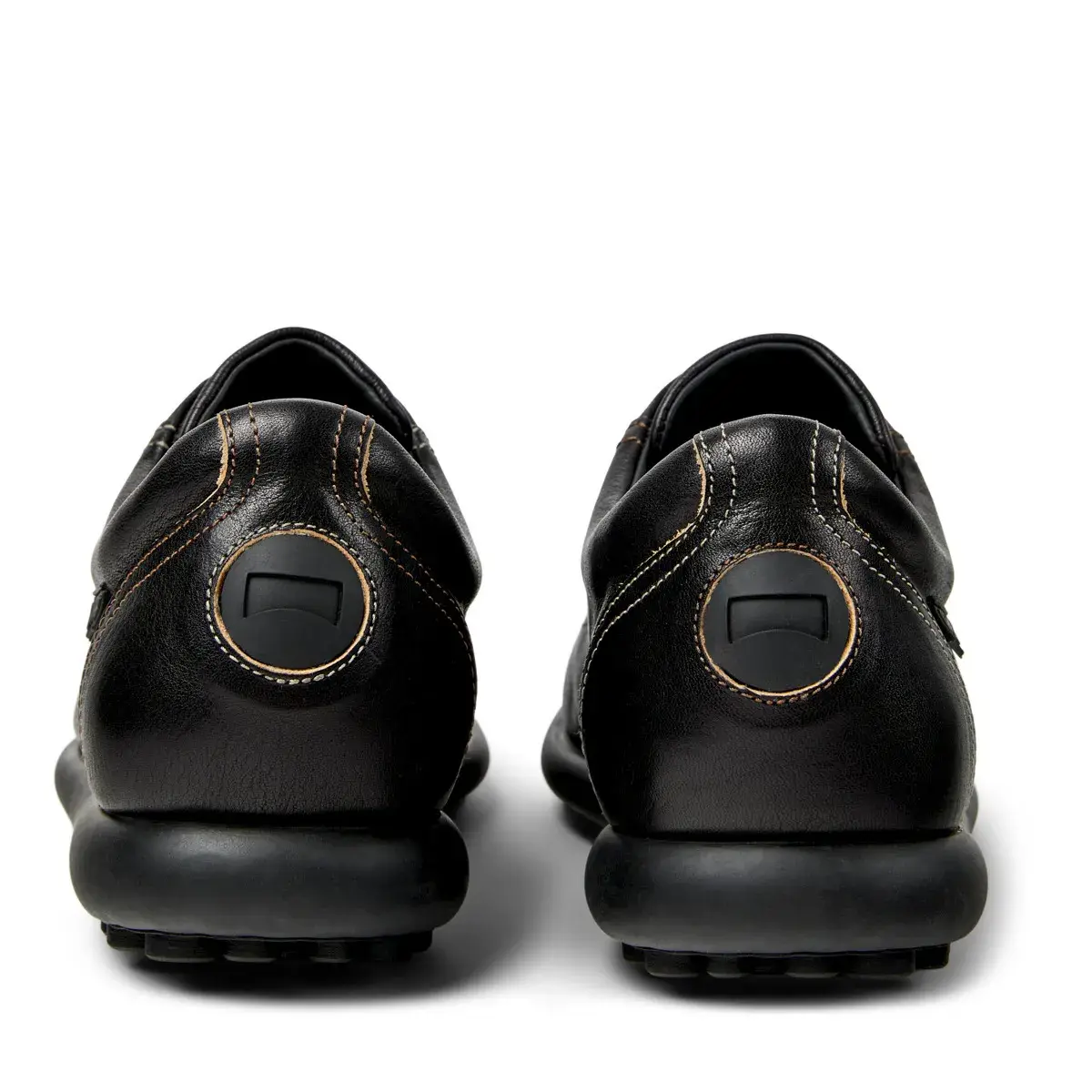 Schwarzer Leder-Low-Top-Sneaker
