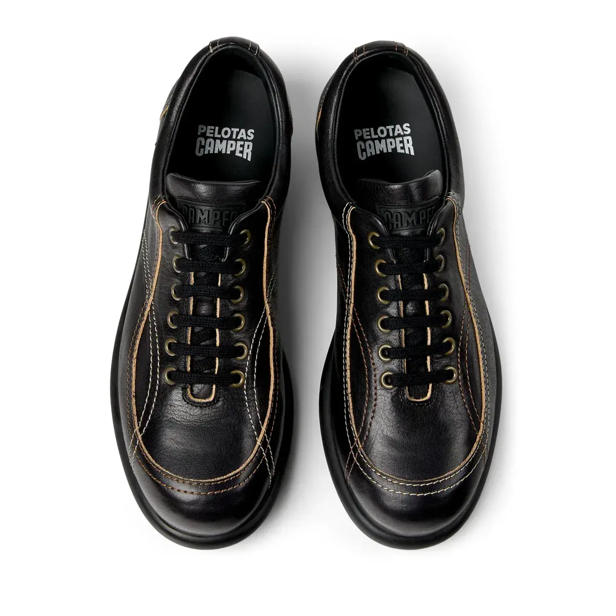Schwarzer Leder-Low-Top-Sneaker