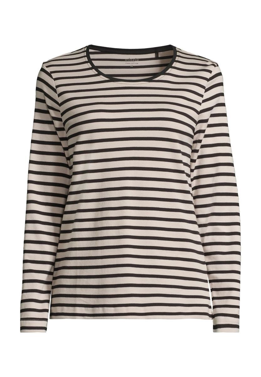 Klassisches Gestreiftes Langarm Baumwollshirt